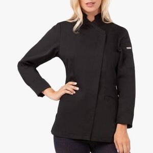 NWT Chef Works Marrakesh V-Series Womens Chef Coat Black